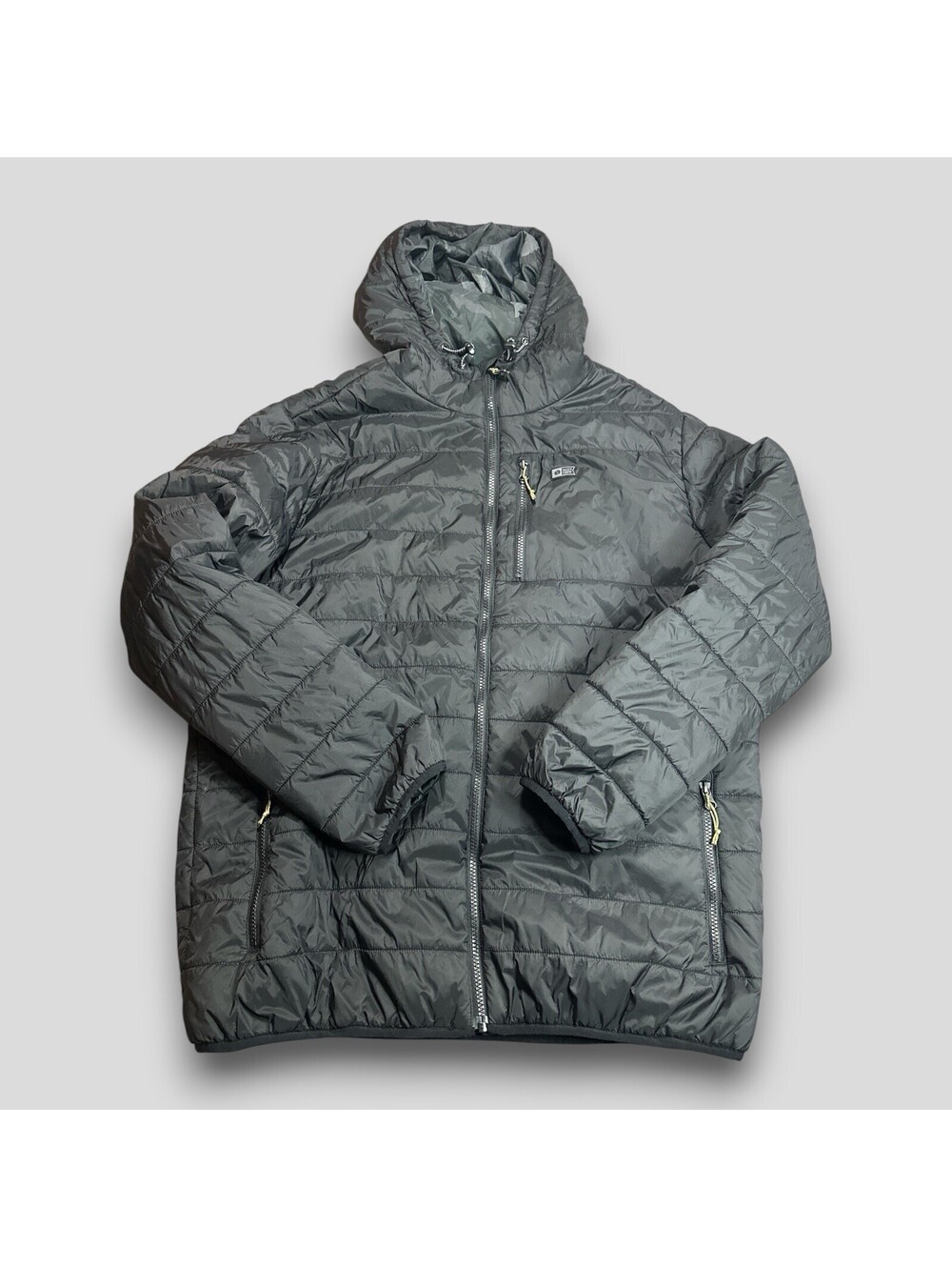 Salty Crew Puffer Jacket Black Men’s XL Full Zip Packable Jacket Pockets
